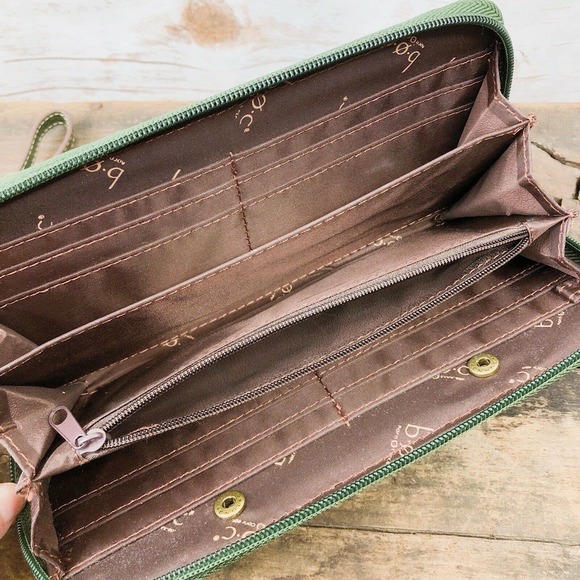 Born Concept BOC Wallet Power Bank Pocket Zip Vinyl Green 114 - Picture 4 of 5